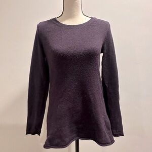 Market & Spruce Dark Purple Rolled Edge Sweater